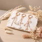 Pearl & Seashell Multi-Charm Bag Charm Key Chain 3-Piece Set