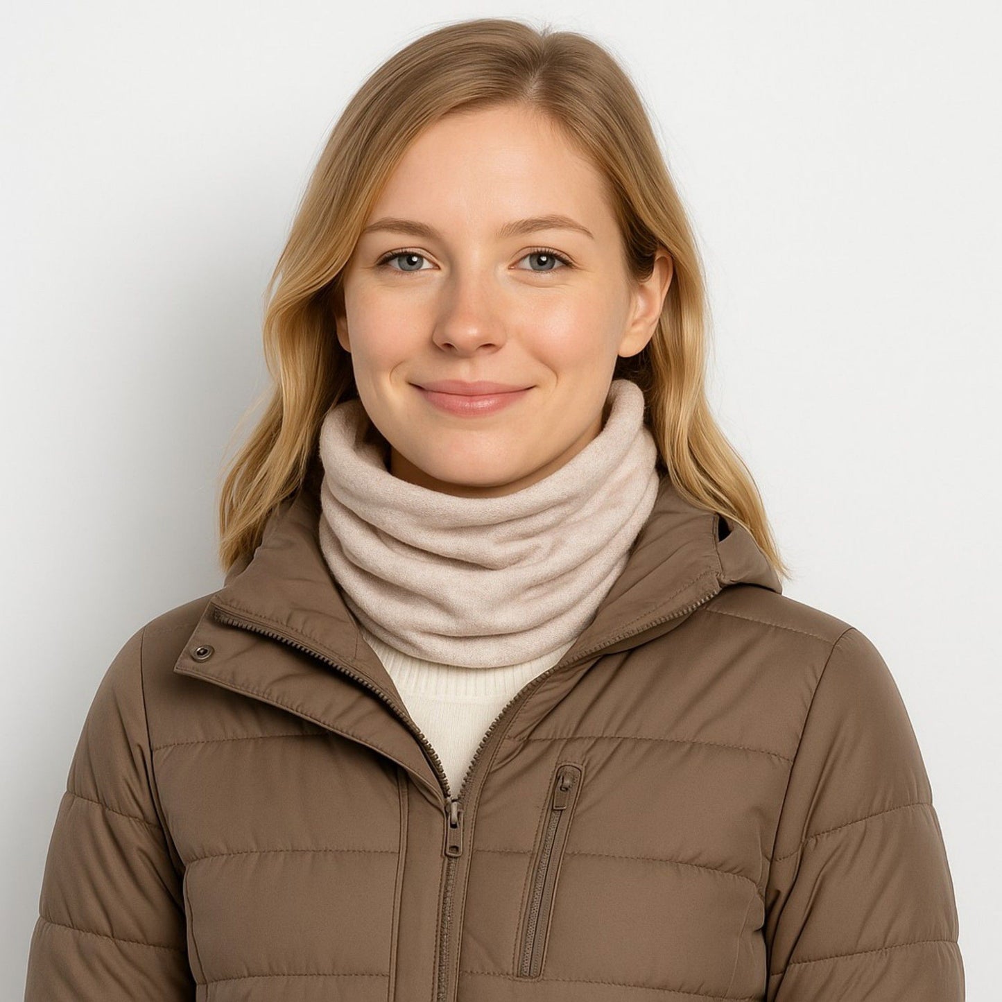 Soft Knit Neck Warmer with Cozy Layered Design 9x17 inches