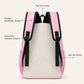 Colorblock School Backpack with Front Pocket and Adjustable Straps