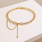 Circular Link Chain Belt with Adjustable Drop Chain and Modern Geometric Design 39.5in