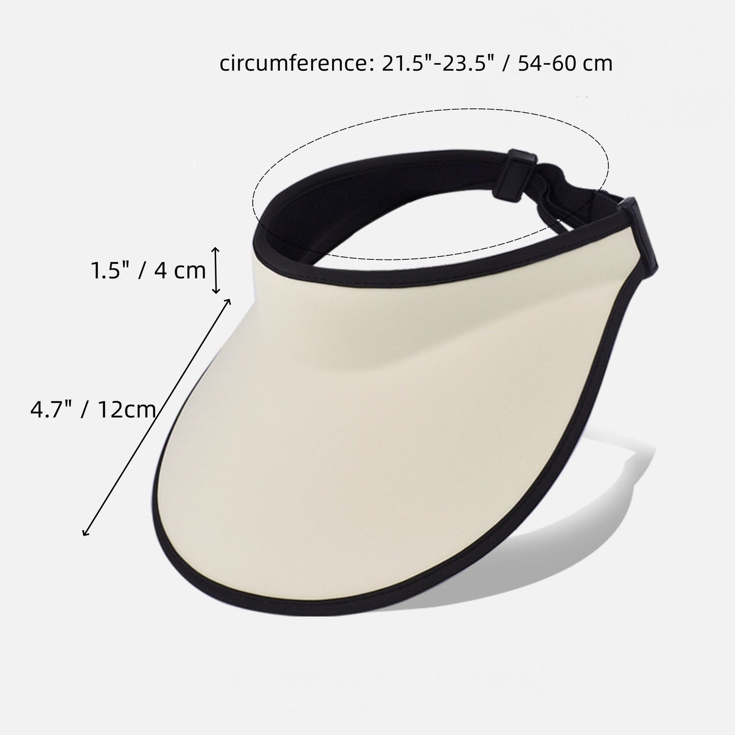 Women's Wide Brim Sun Visor Hat with Contrast Trim and Adjustable Back Strap