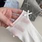 4-Pair Balletcore Ribbon Bow Knee High Socks Set, Ruffled Cuff Long Socks