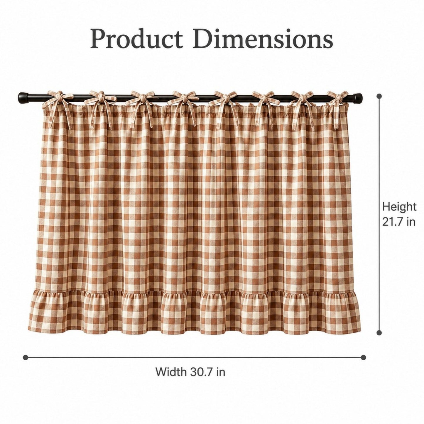 Handmade Farmhouse Floral Tie Top Cabinet Curtain Decor