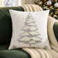 Christmas Tree Embroidered Decorative Throw Pillow Cover (Single Piece)