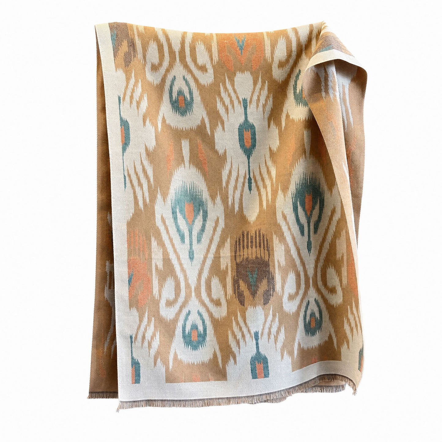 Abstract Geometric Print Oversized Scarf Wrap with Fringe 70.8*25.6 Inches