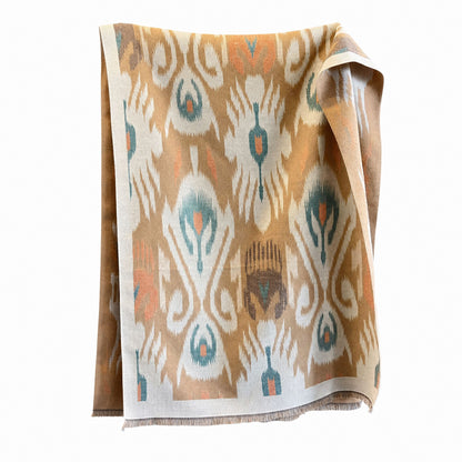 Abstract Geometric Print Oversized Scarf Wrap with Fringe 70.8*25.6 Inches