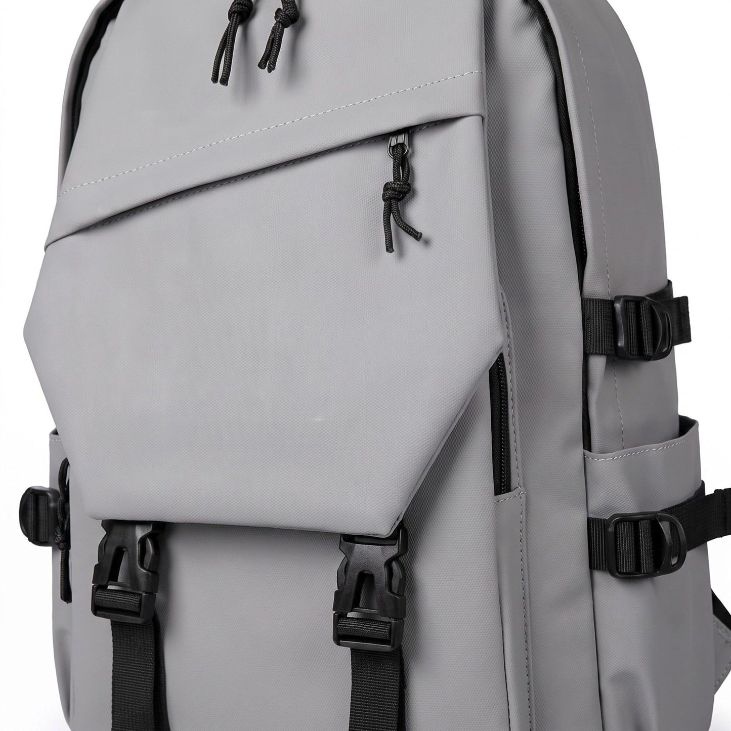 Multi-Pocket Utility Backpack with Buckle Straps, Side Pockets and Padded Shoulder Straps