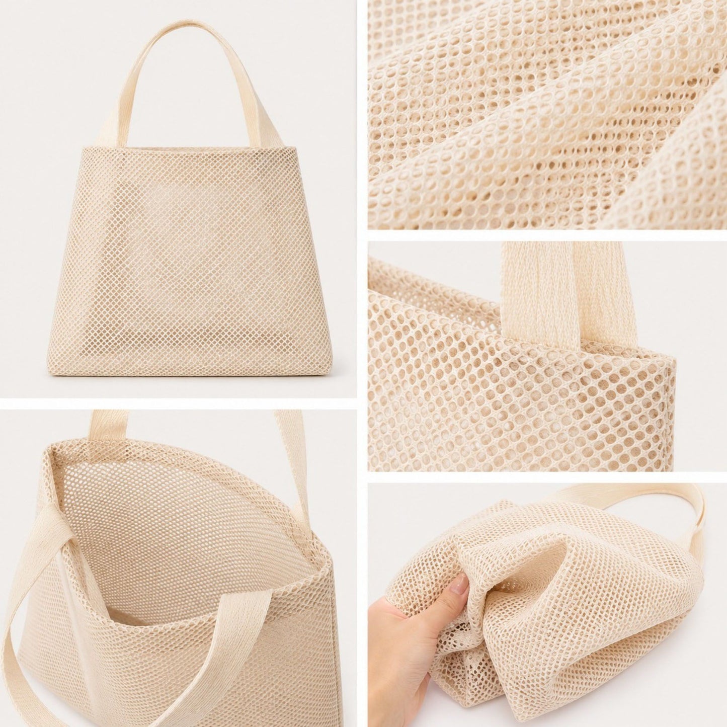 Large Mesh Tote Bag with Comfortable Shoulder Straps