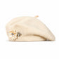 Rhinestone & Flower Embellished Knit Wool Beret
