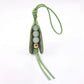 Pea Pod Bag Charm with Bead Detail and Loop Attachment