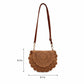 Crochet Crossbody Bag with Scalloped Flap Magnetic Closure and Shoulder Strap