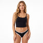 2 Pack Ribbed Lace Trim Thong Underwear