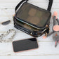 Trendy Clear Transparent Women's Shoulder Bag with Iridescent Trim