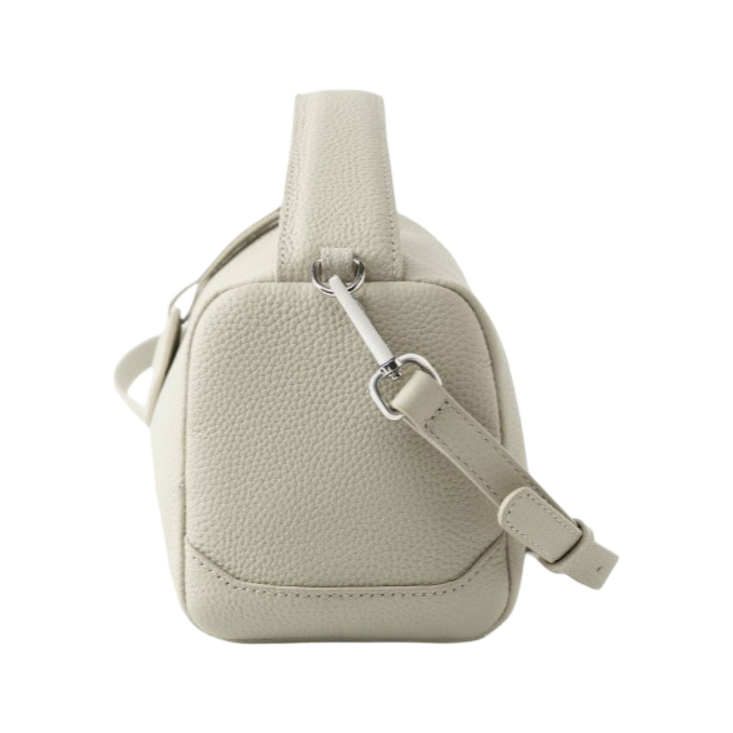 Pebbled Leather Satchel Bag with Top Handle Adjustable Crossbody Strap and Zipper Closure