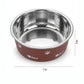 Stainless Steel Pet Bowl - Non-Slip Dog and Cat Food Dish with Paw Print Accent