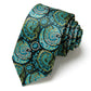 Men's Paisley Tie Gift Set with Matching Pocket Square Cufflinks and Silver Tie Clip