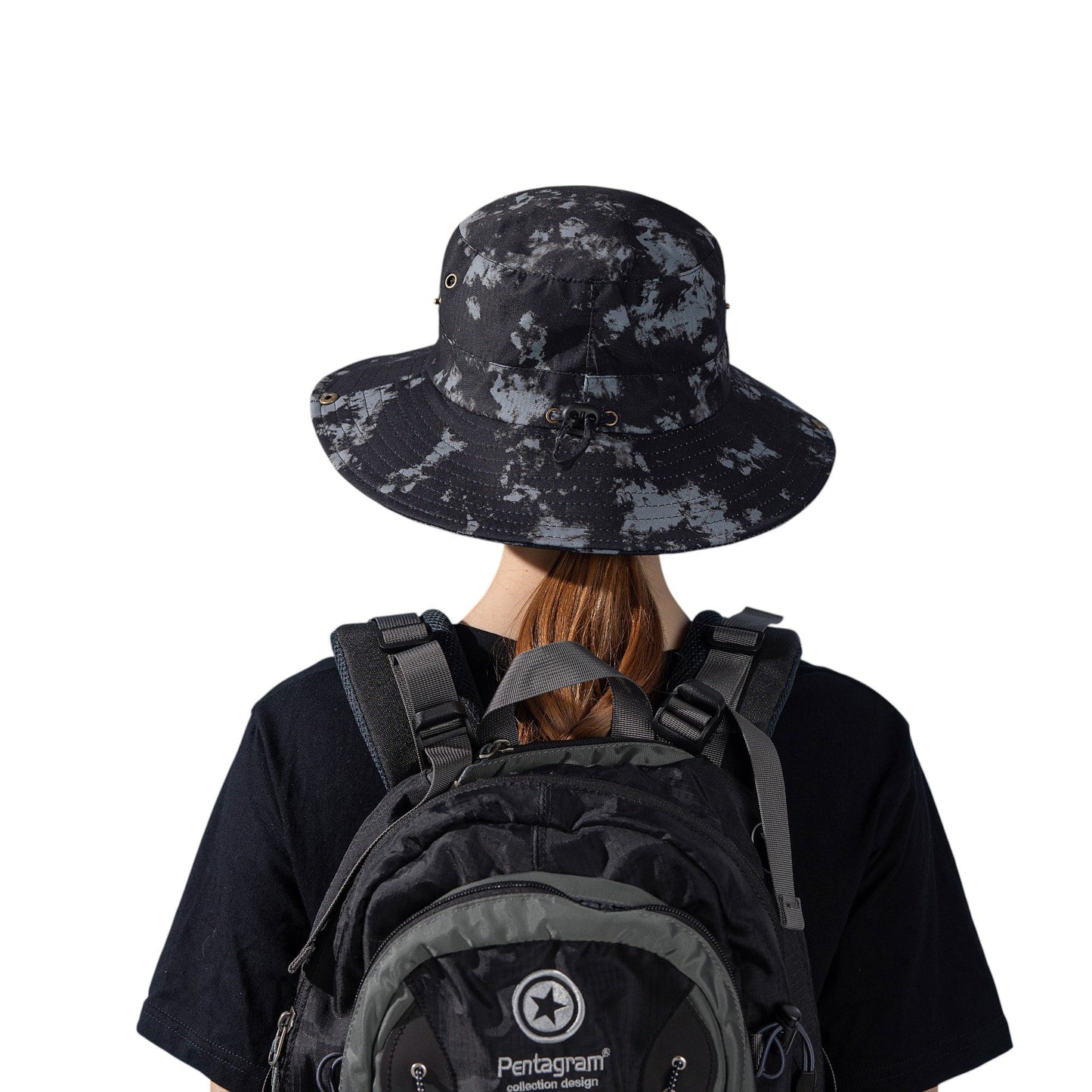 Wide Brim Outdoor Sun Hat with Adjustable Chin Strap for Hiking Camping Travel Beach