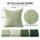 4 Pack Patchwork Corduroy Throw Pillow Covers 18 x 18 Inch for Sofa and Bed