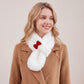 Soft Plush Faux Fur Scarf with Bow Detail Winter Neck Wrap 31.5*4.7 Inches