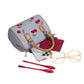 Denim Cherry Boston Handbag with Top Handles