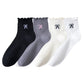 4-Pair Pack Sheer Ribbed Ankle Socks with Ruffled Trim and Embroidered Bow Detail in Multiple Color Combinations