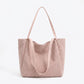 Corduroy Tote Bag Large Capacity Slouchy Shoulder Bag for Work School