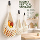 3pc Crochet Hanging Storage Basket Set Small Medium Large Wall Organizer Bins
