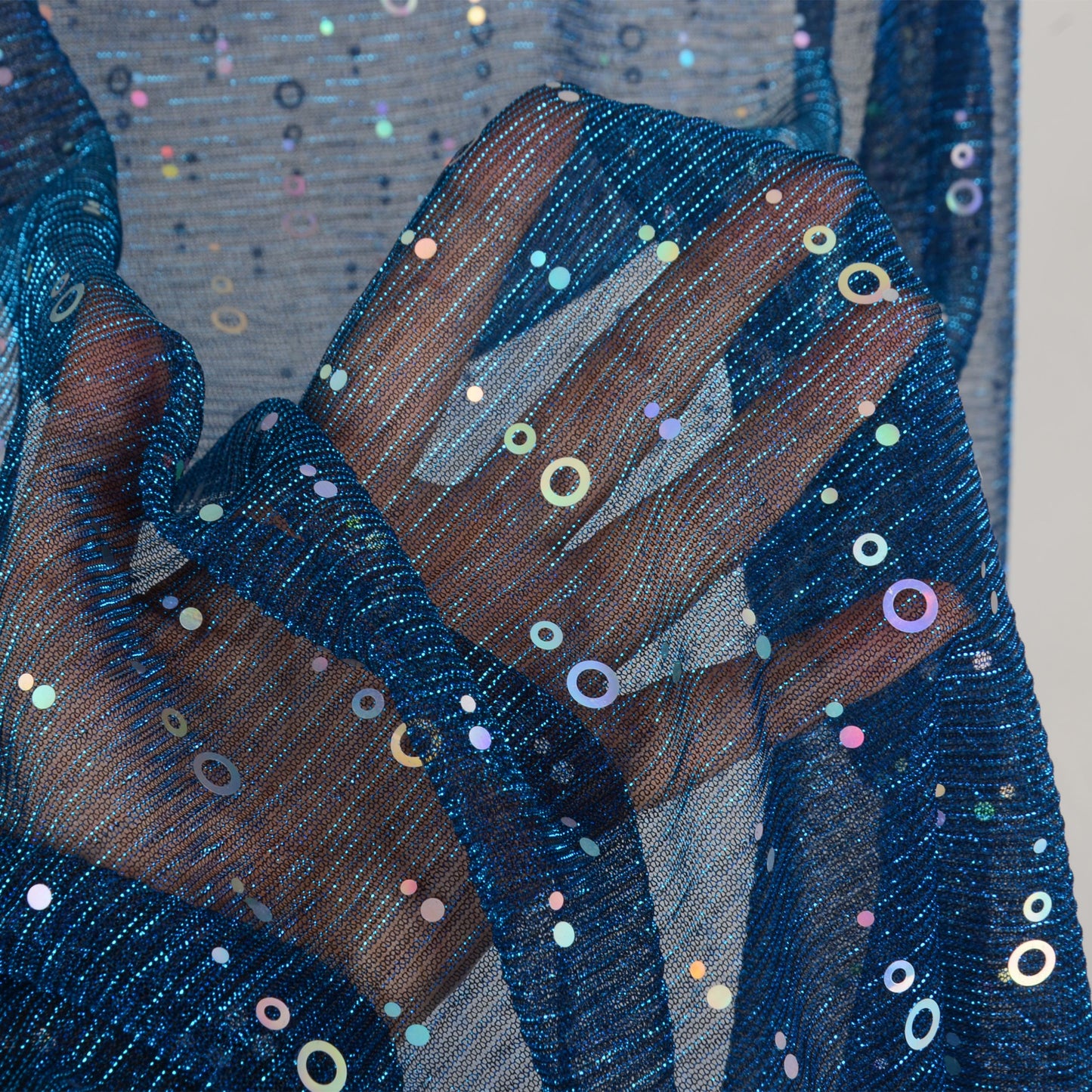 Sheer Sequin Oblong Scarf Lightweight Sparkle Mesh Shawl Wrap