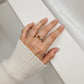 Women's Gemstone Accent Ring with Crystal-Embellished Band and Polished Finish