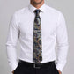 Men's Paisley Pattern Tie Gift Set with Matching Pocket Square Cufflinks and Silver Tie Clip