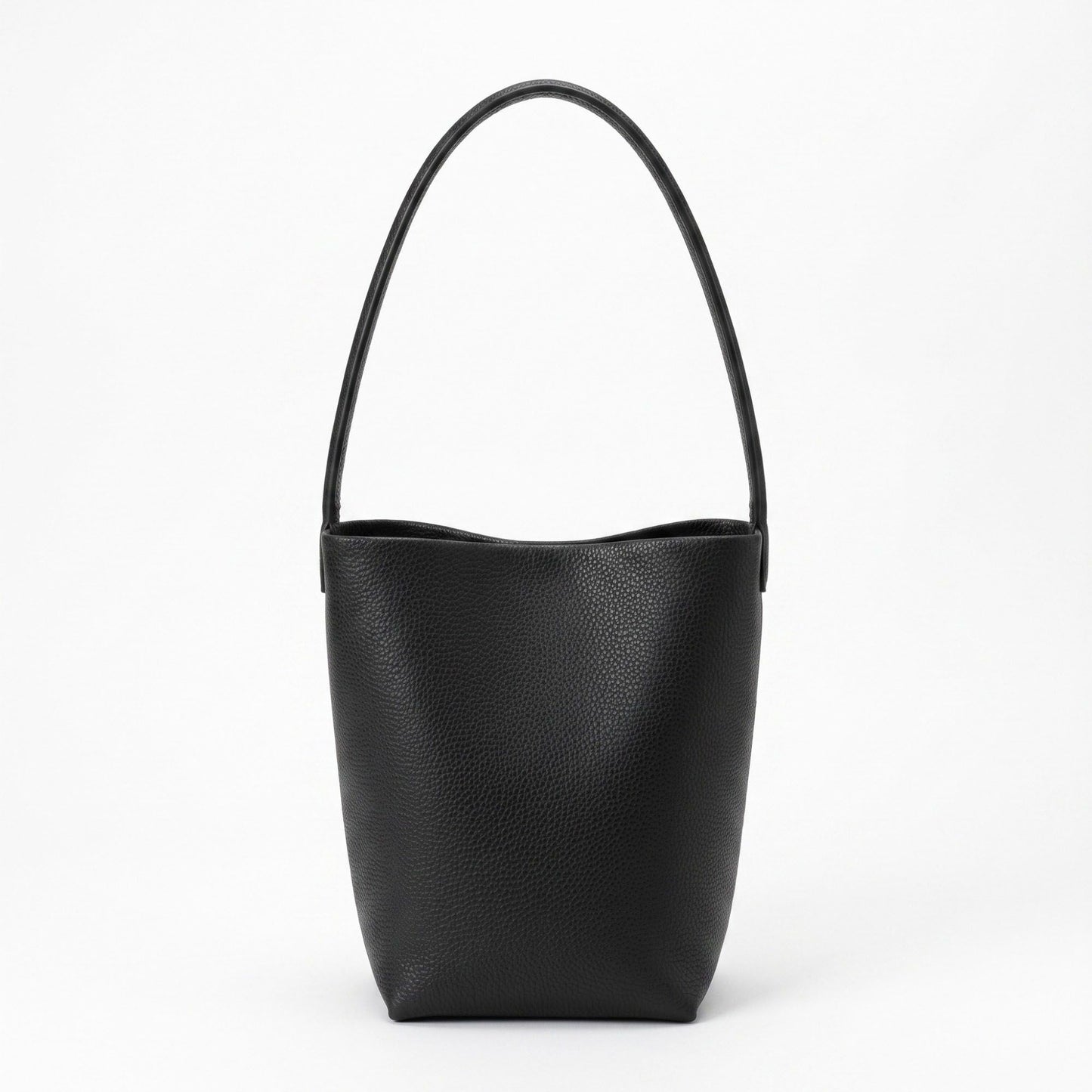 Textured Bucket Shoulder Bag with Long Strap and Soft Structured Silhouette 8.5x6.7x2.5in
