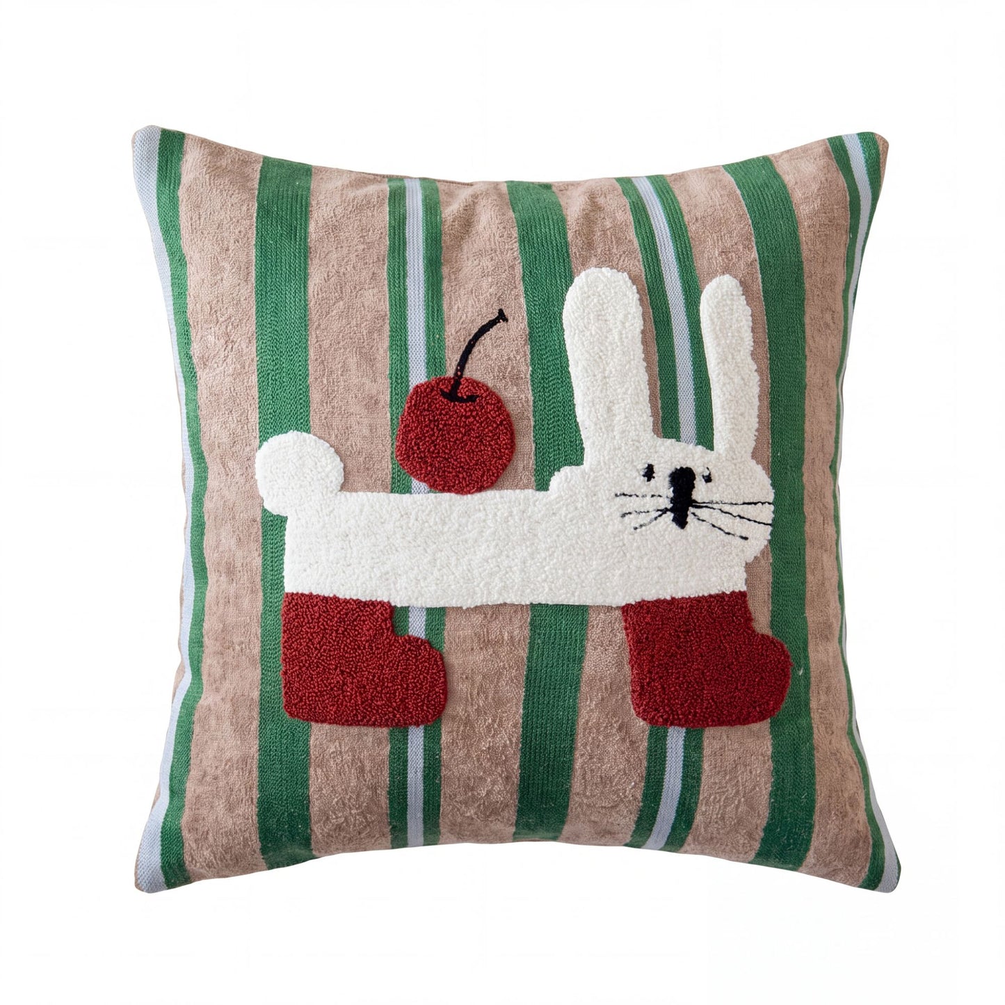 Apple Cat Tufted Decorative Throw Pillow Cover Square Accent Cushion for Sofa Bed Chair