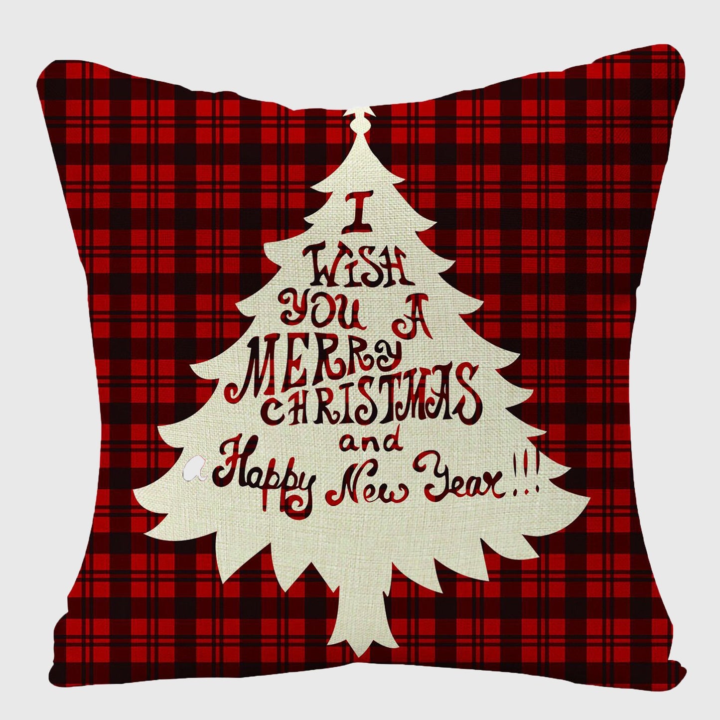 Christmas Gingham Throw Comfortable Pillow Cover 18x18in