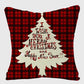 Christmas Gingham Throw Comfortable Pillow Cover 18x18in