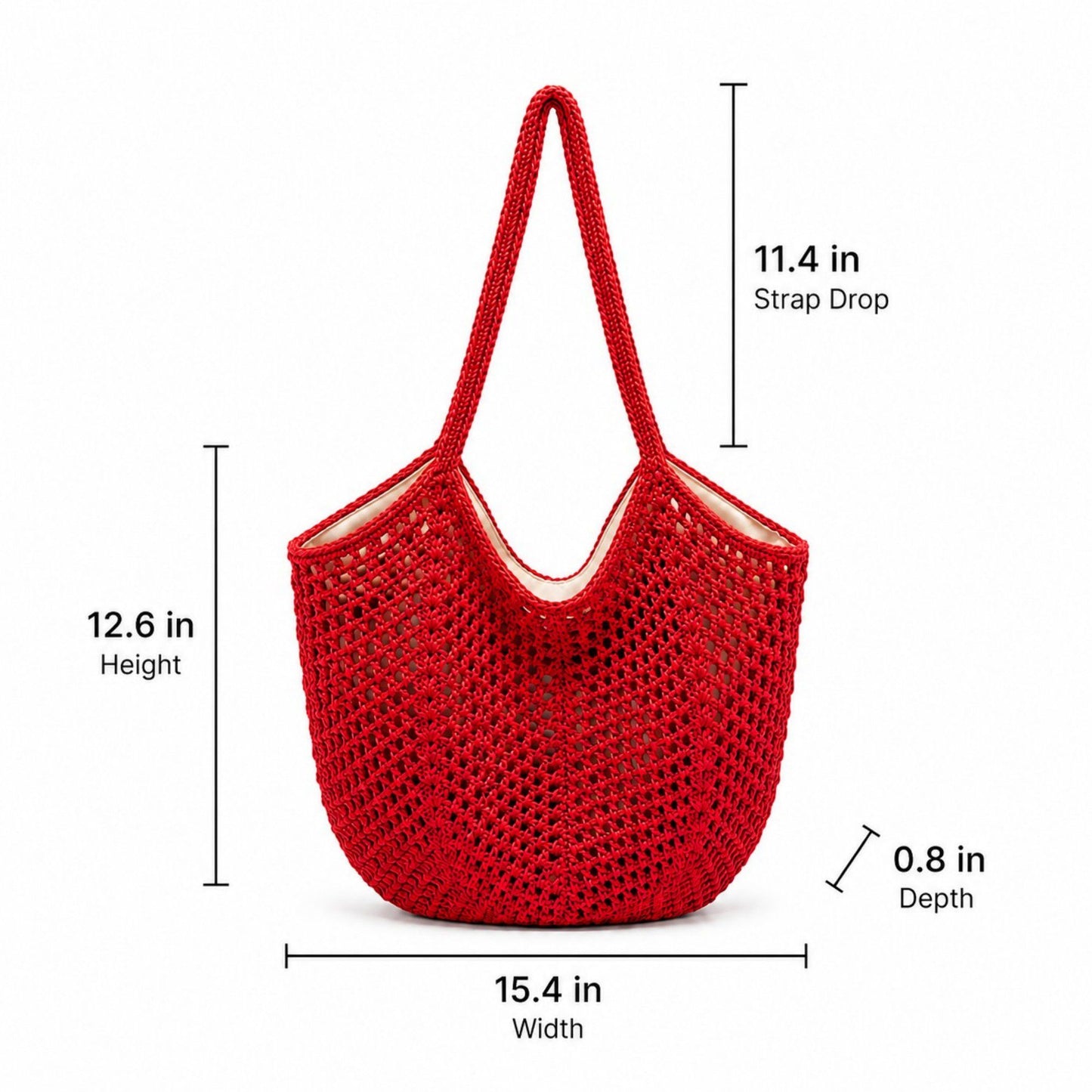Woven Shoulder Bag - Lightweight Summer Tote for Beach and Vacation