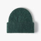 Fuzzy Knit Beanie Hat with Ribbed Cuff