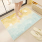 Tufted Floor Mat with Ocean Wave and Cloud Design Non Slip Backing Soft Plush Decorative Indoor Rug