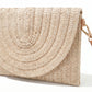 Woven Straw Crossbody Clutch Bag with Flap Closure Adjustable Strap Lightweight Shoulder Handbag