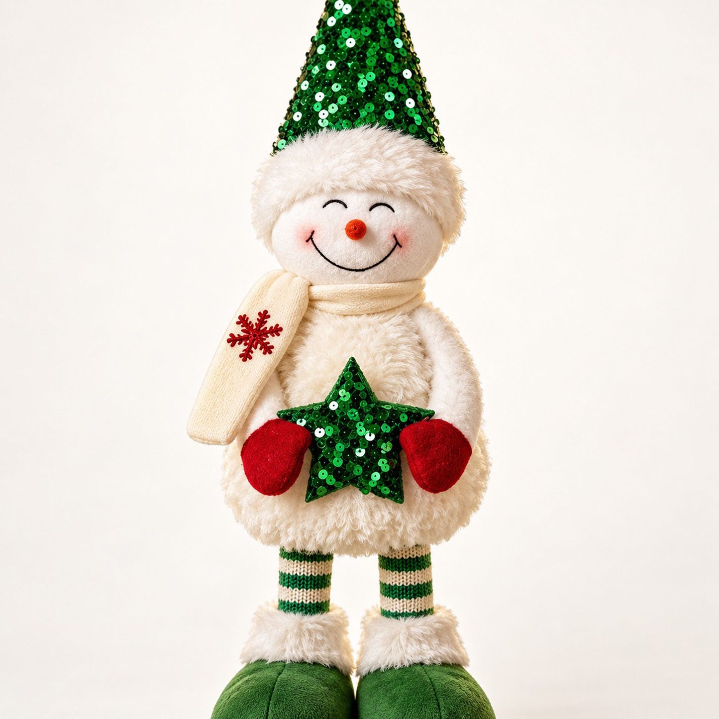Adjustable Height Sequin Snowman Christmas Decoration