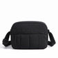 Padded Rectangular Crossbody Bag with Front Zip Pocket and Adjustable Padded Shoulder Strap 8.7x2.8x6.1in