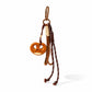 Pretzel Keychain Bag Charm with Brown Cord Tassel Carabiner Clip and Gold Tone Accent