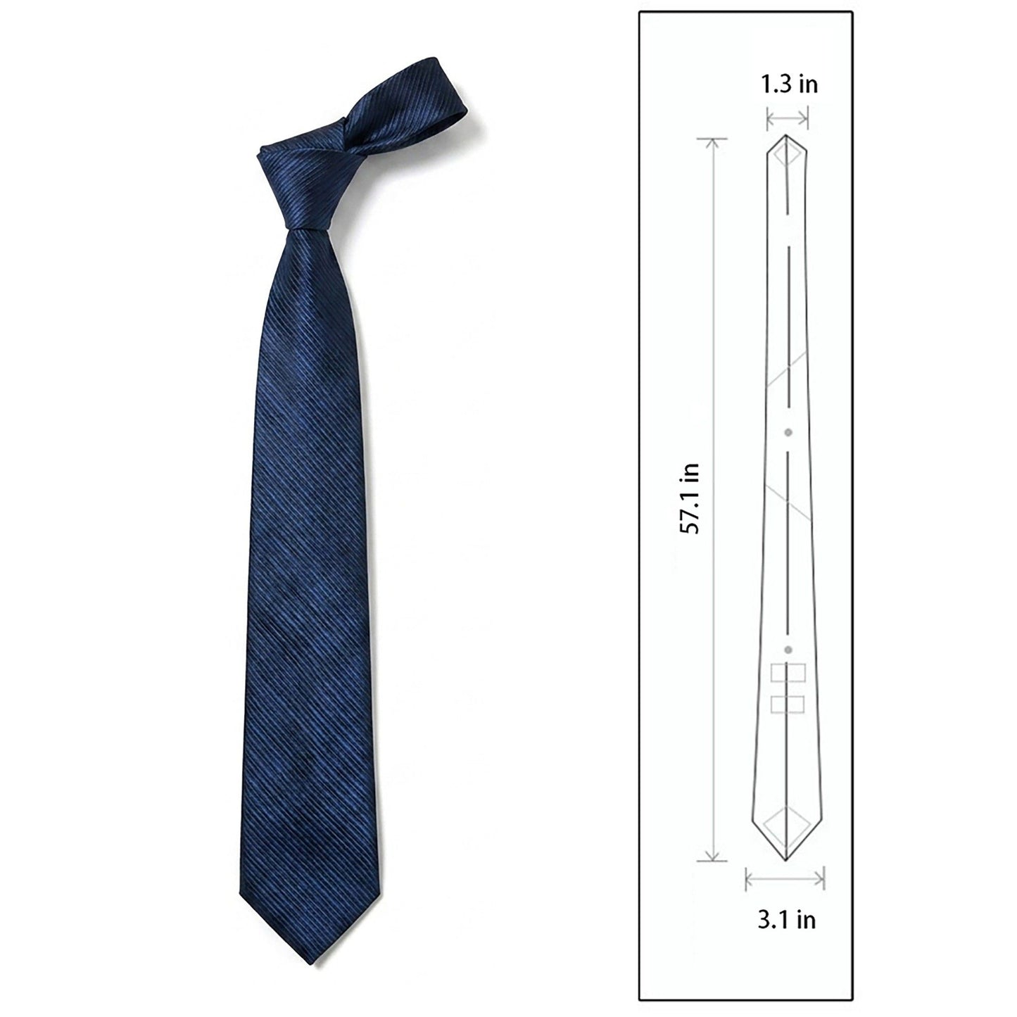 Men's Diagonal Stripe Texture Tie Subtle Woven Pattern Necktie 57 Inch Length 3.1 Inch Width Formal Business Accessory