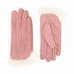 Faux Fur Cuff Full Finger Gloves with Soft Suede Like Finish