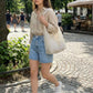 Mesh Shoulder Bag with Beaded Detail and Soft Inner Pouch