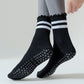 2-Pack Non-Slip Athletic Crew Socks with Ruffle Cuff and Stripe Detail Soft Stretch Fit