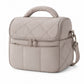 Quilted Insulated Lunch Bag with Adjustable Strap Padded Handle and PEVA Lining