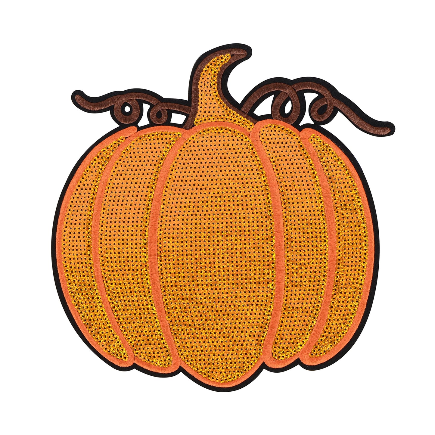 Halloween Pumpkin Ghost Large Sequin Iron On Patch Glitter Sewing Embroidery Repair Appliques Clothing Patch Costume Decor
