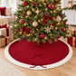 Cable Knit Trim Christmas Tree Skirt with Tie Closure