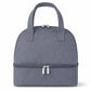 Double Compartment Insulated Lunch Bag with Top Handle and Zipper Closure