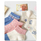 4 Pairs Low-Cut Mesh Knit Cotton Socks Cute Pattern Breathable Stretch for Everyday Casual Wear